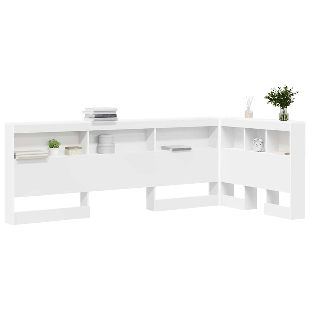Stauraum-Kopfteil mit Regal Weiß 80 cm Holzwerkstoff