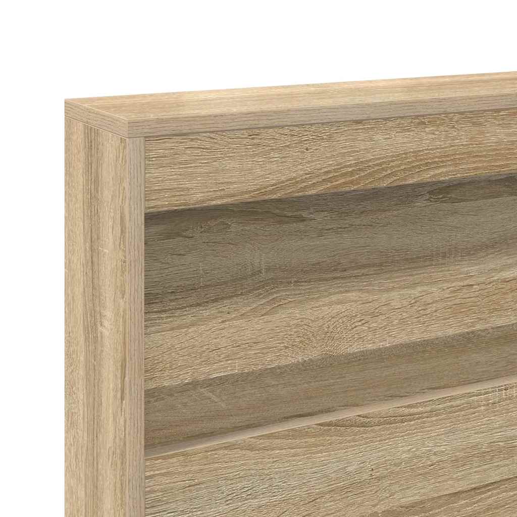 Stauraum-Kopfteil mit Regal Sonoma-Eiche 80 cm Holzwerkstoff