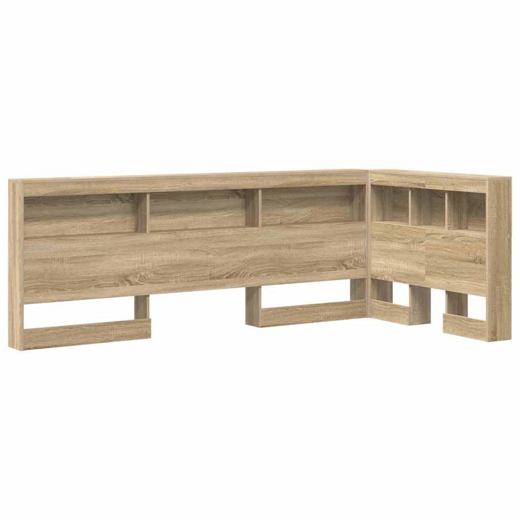 Stauraum-Kopfteil mit Regal Sonoma-Eiche 80 cm Holzwerkstoff