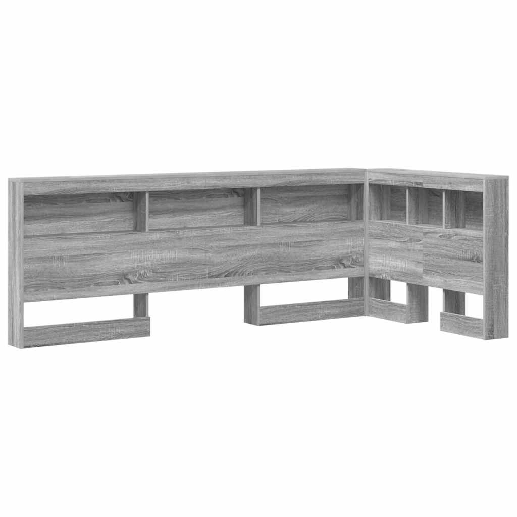 Stauraum-Kopfteil mit Regal Grau Sonoma 80 cm Holzwerkstoff
