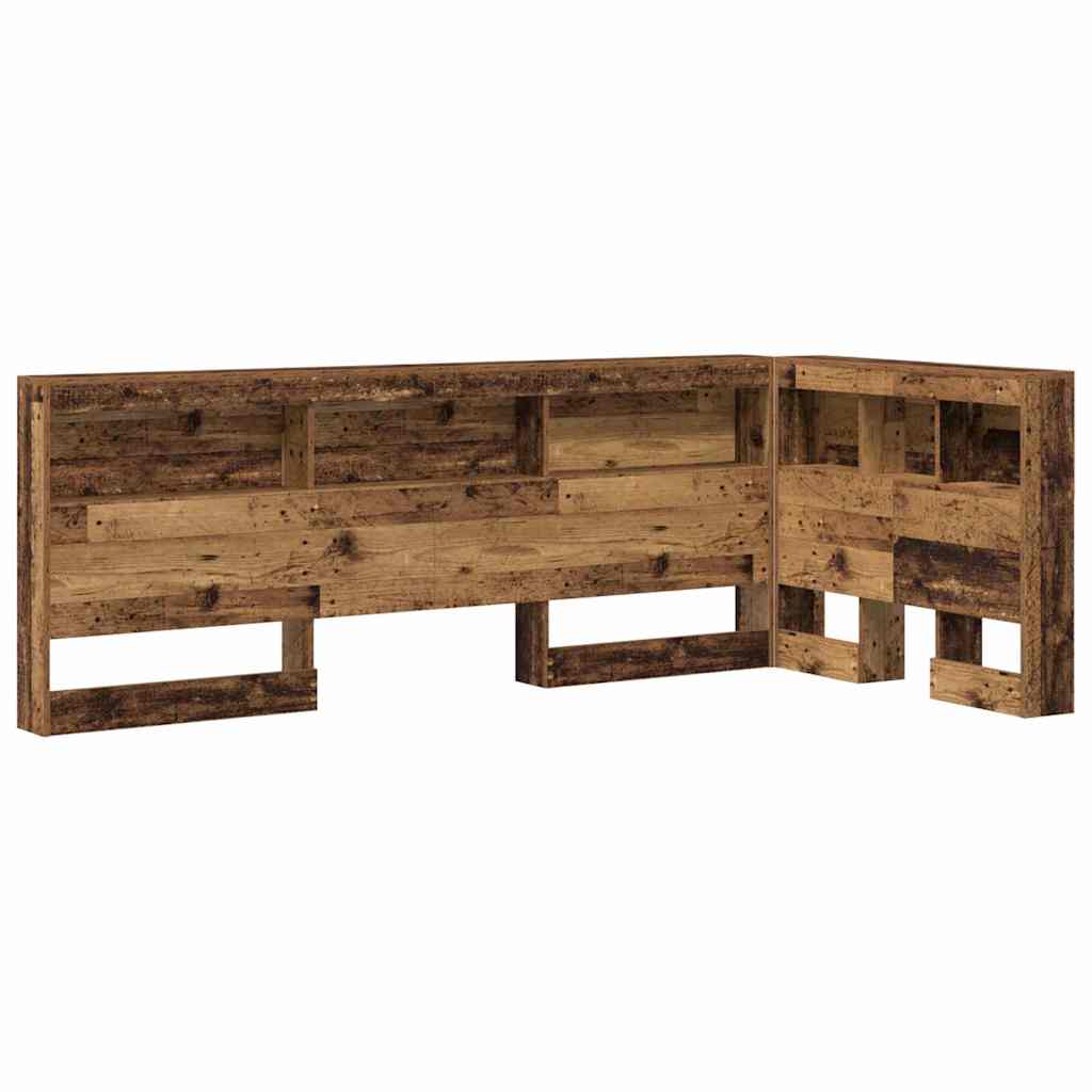 Stauraum-Kopfteil mit Regal Altholz 90 cm Holzwerkstoff