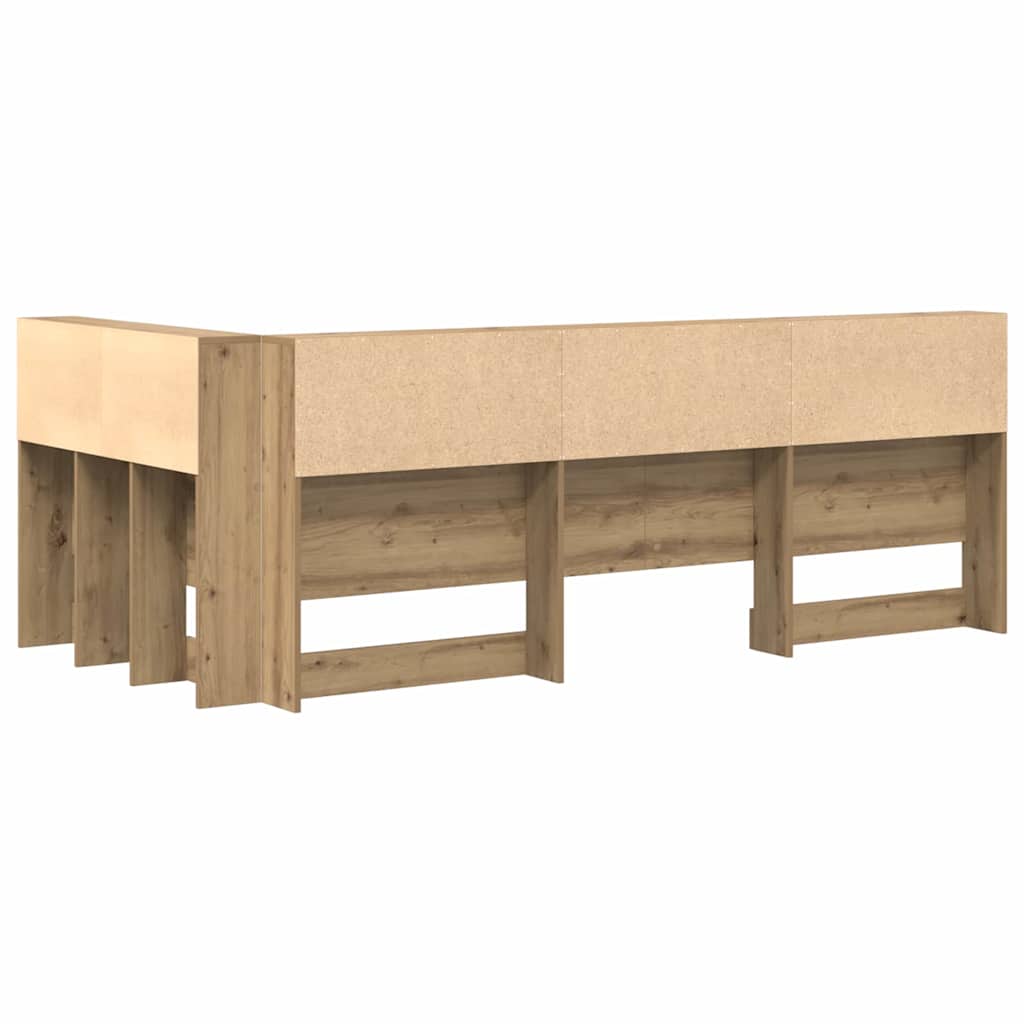 Stauraum-Kopfteil mit Regal Artisan-Eiche 90 cm Holzwerkstoff