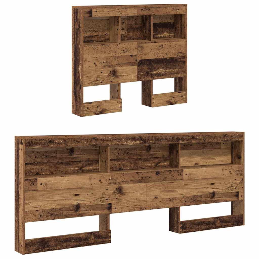 Stauraum-Kopfteil mit Regal Altholz 100 cm Holzwerkstoff