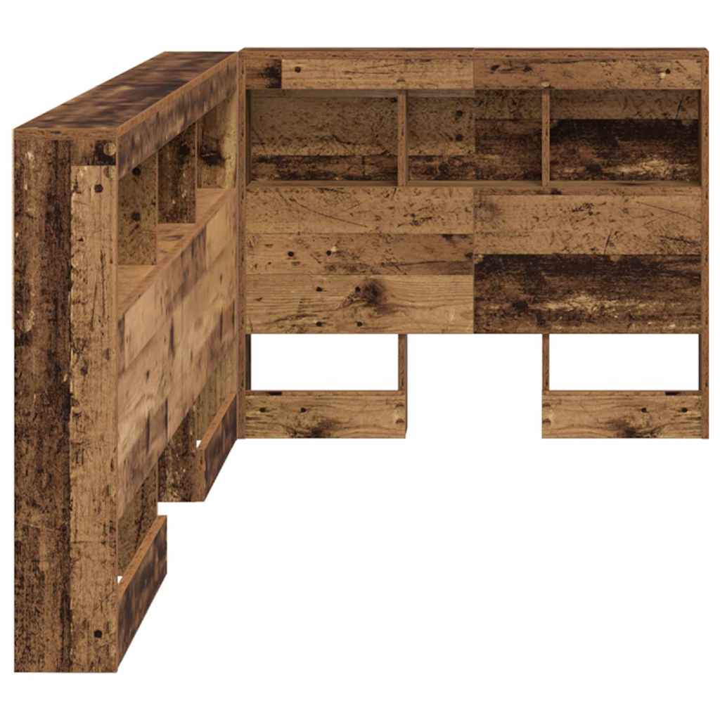 Stauraum-Kopfteil mit Regal Altholz 100 cm Holzwerkstoff