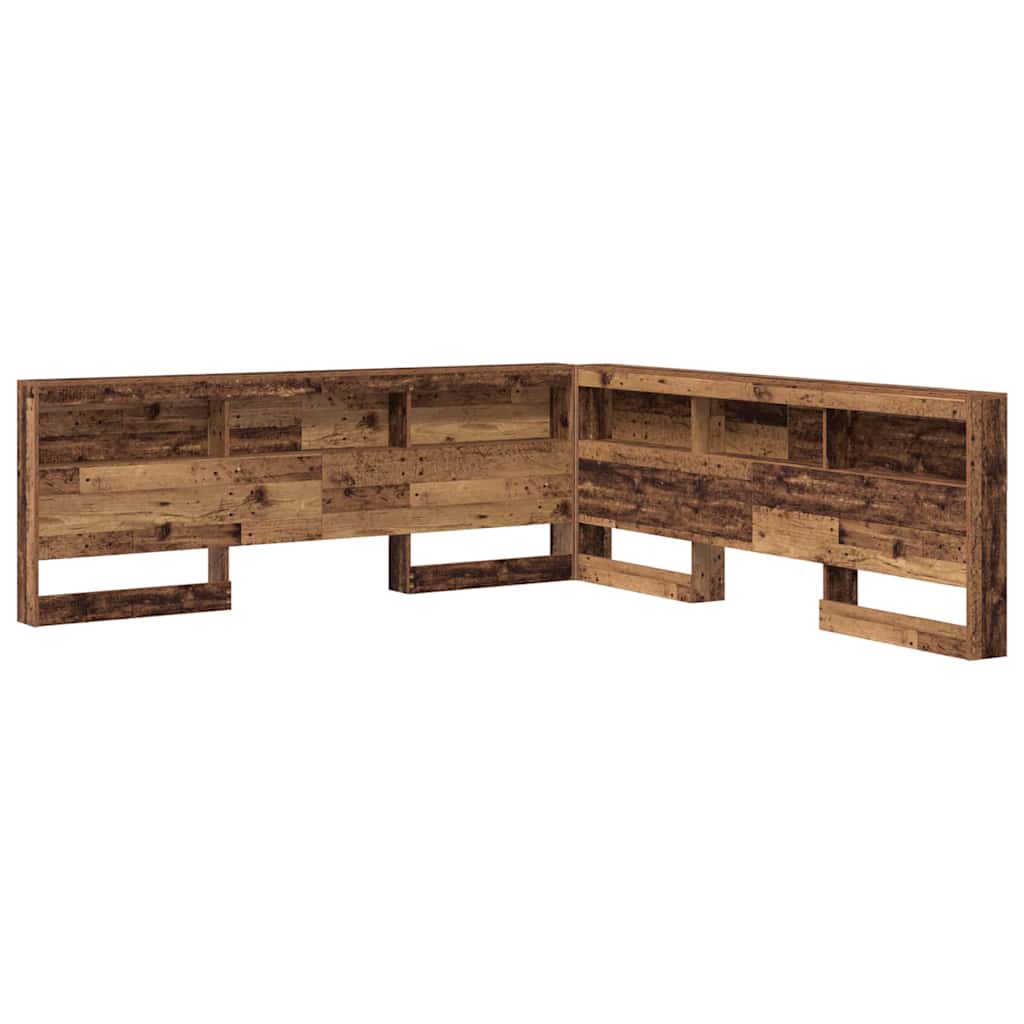 Stauraum-Kopfteil mit Regal Altholz 200 cm Holzwerkstoff