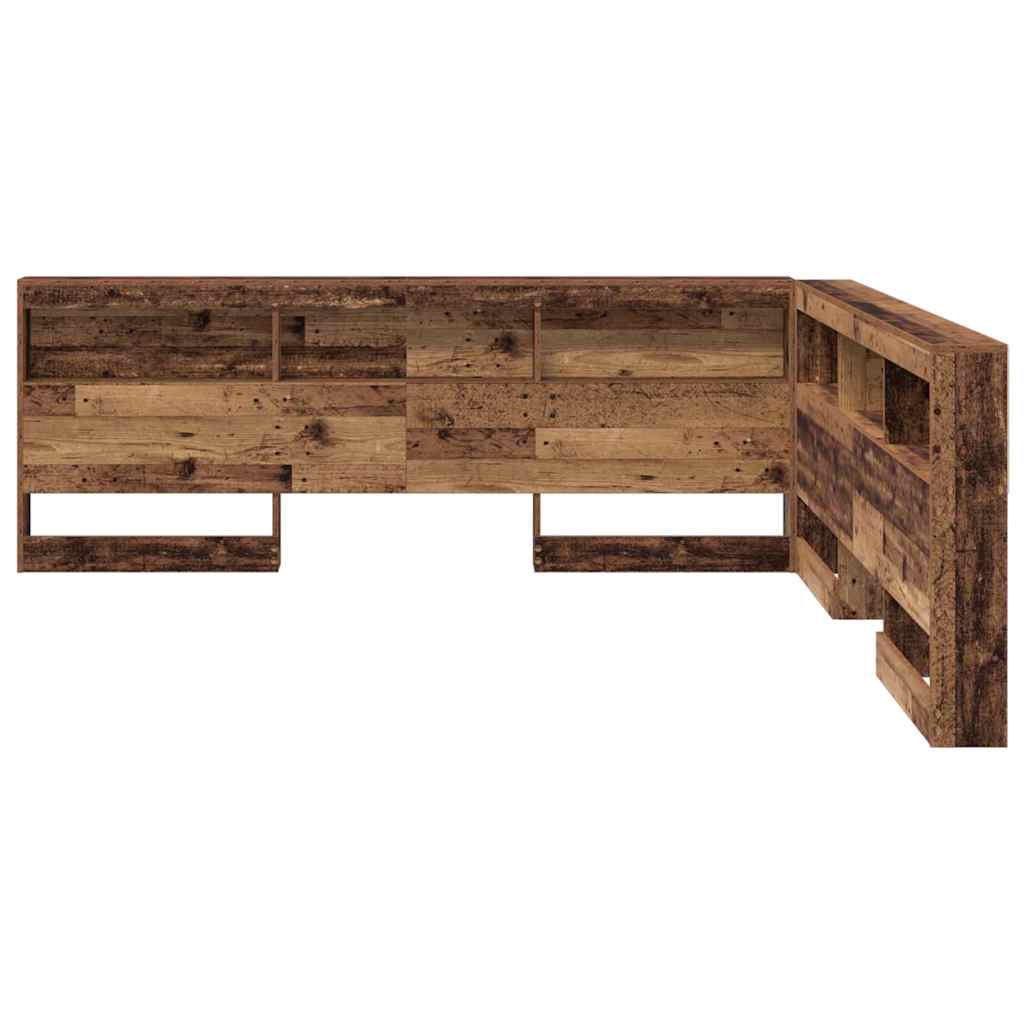 Stauraum-Kopfteil mit Regal Altholz 200 cm Holzwerkstoff
