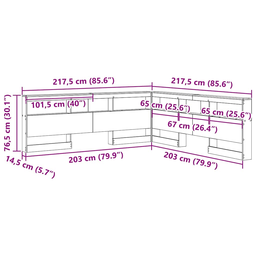 Aufbewahrungskopfteil Altholz Holzwerkstoff