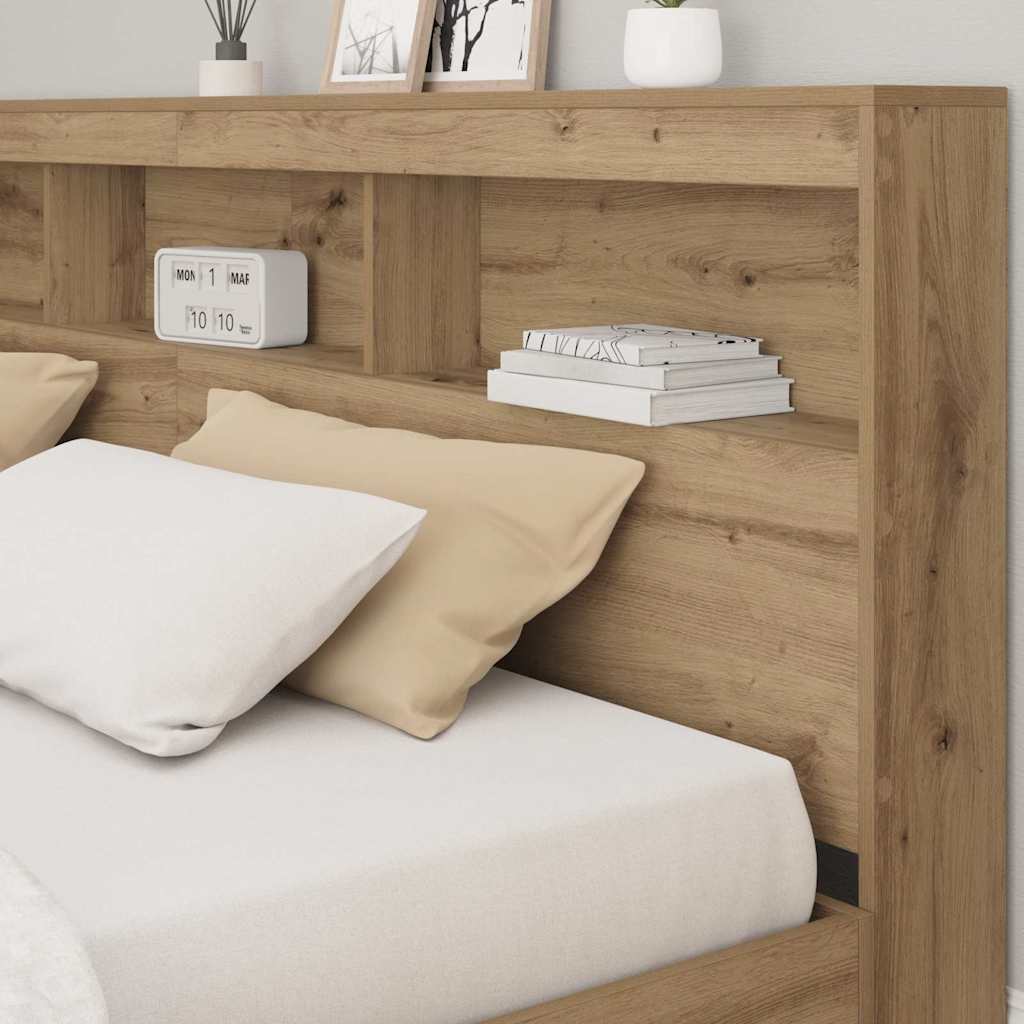 Stauraum-Kopfteil mit Regal Artisan-Eiche 200 cm Holzwerkstoff
