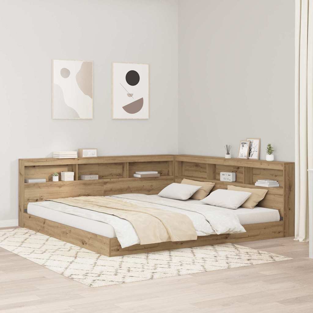 Stauraum-Kopfteil mit Regal Artisan-Eiche 200 cm Holzwerkstoff