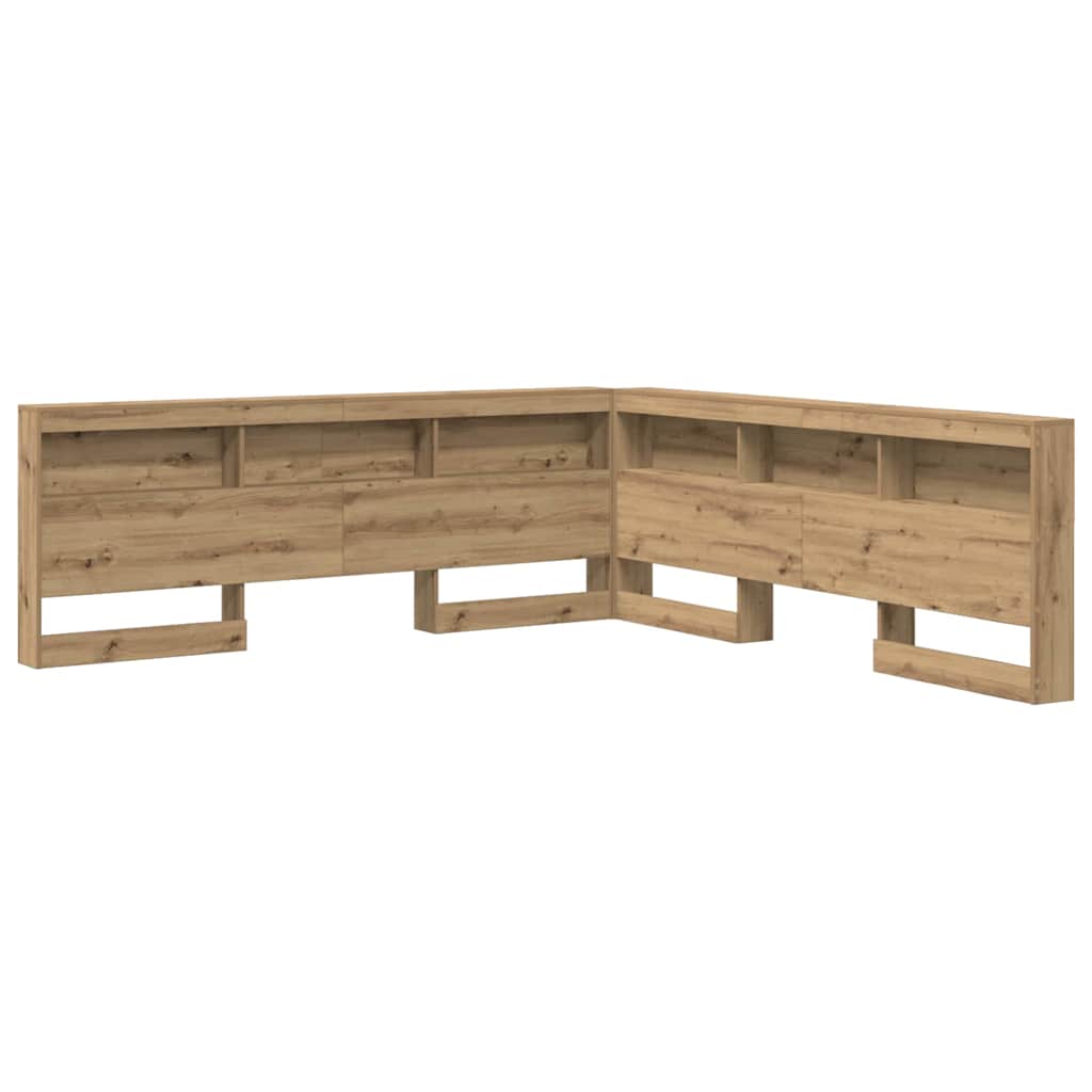 Stauraum-Kopfteil mit Regal Artisan-Eiche 200 cm Holzwerkstoff
