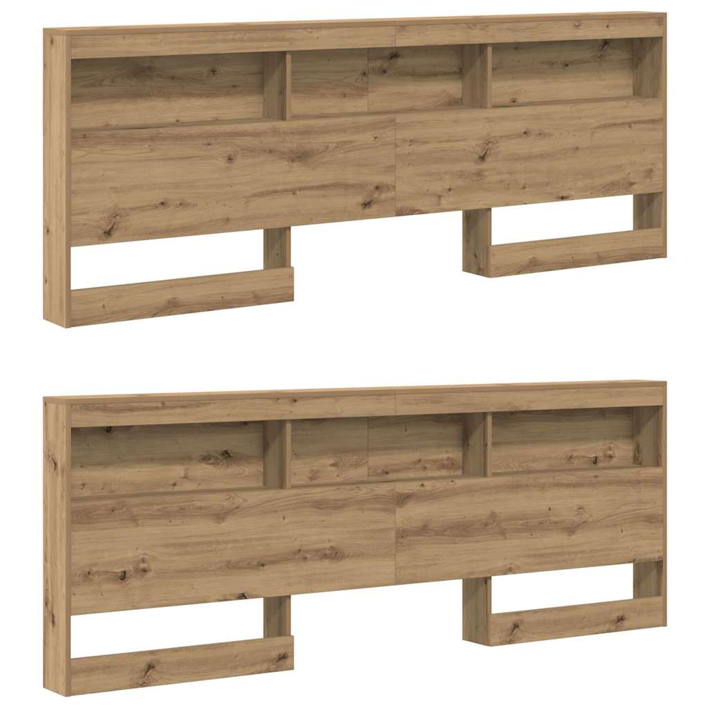 Stauraum-Kopfteil mit Regal Artisan-Eiche 200 cm Holzwerkstoff