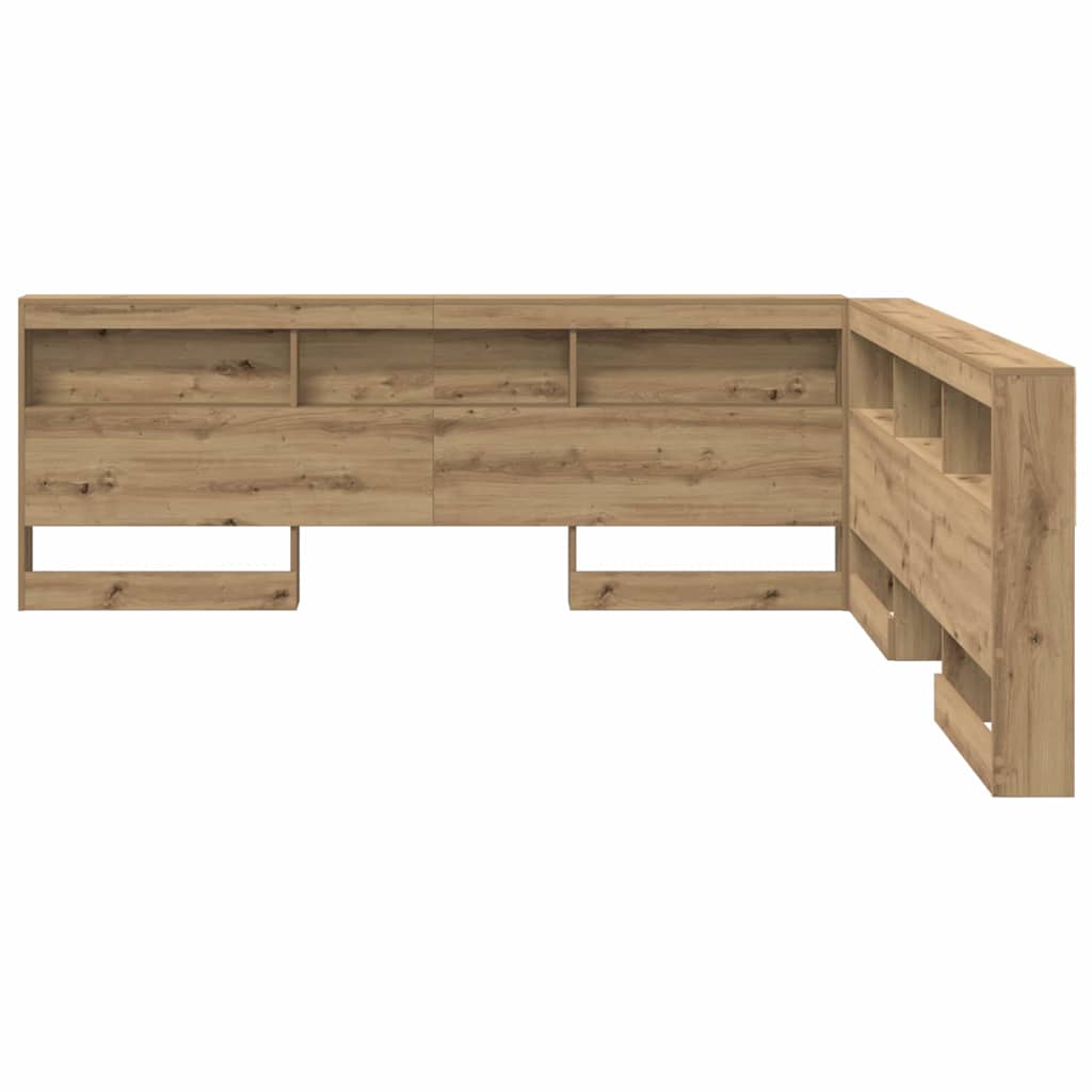 Stauraum-Kopfteil mit Regal Artisan-Eiche 200 cm Holzwerkstoff