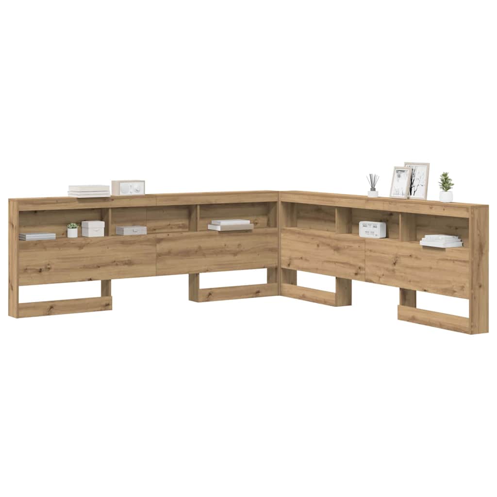 Stauraum-Kopfteil mit Regal Artisan-Eiche 200 cm Holzwerkstoff