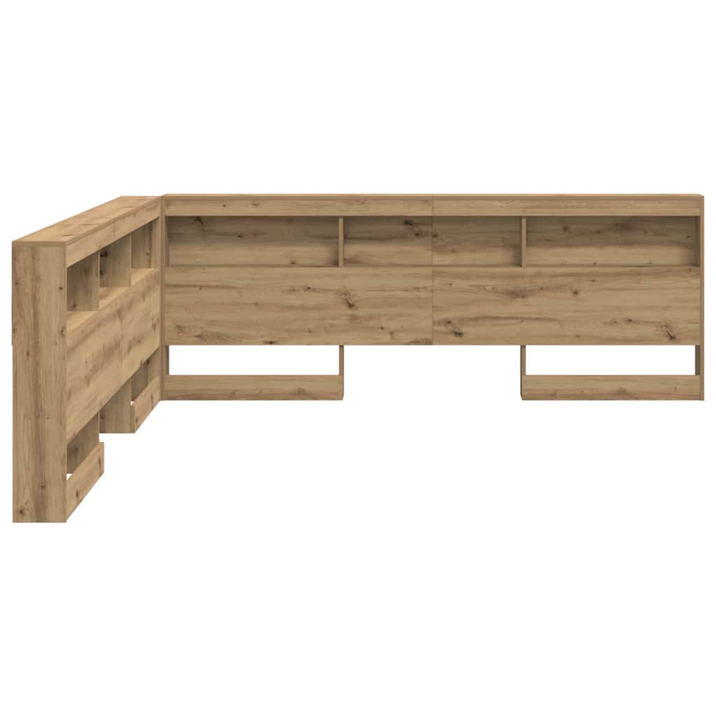 Stauraum-Kopfteil mit Regal Artisan-Eiche 200 cm Holzwerkstoff