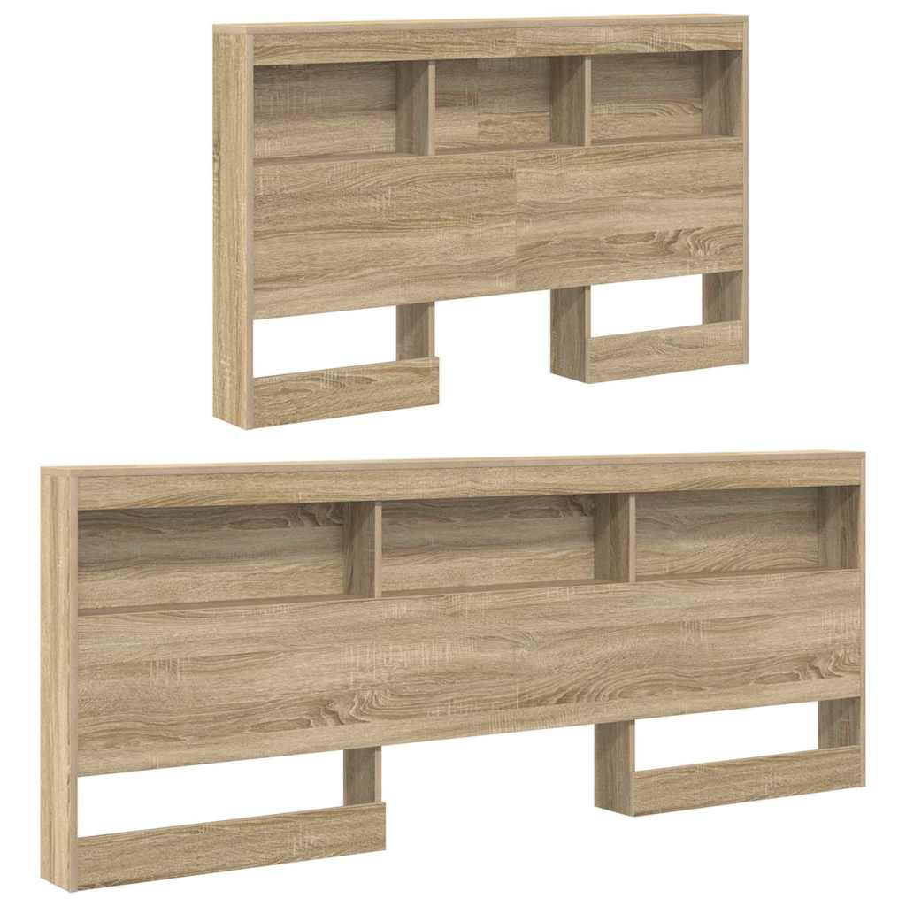 Stauraum-Kopfteil mit Regal Sonoma-Eiche 120 cm Holzwerkstoff