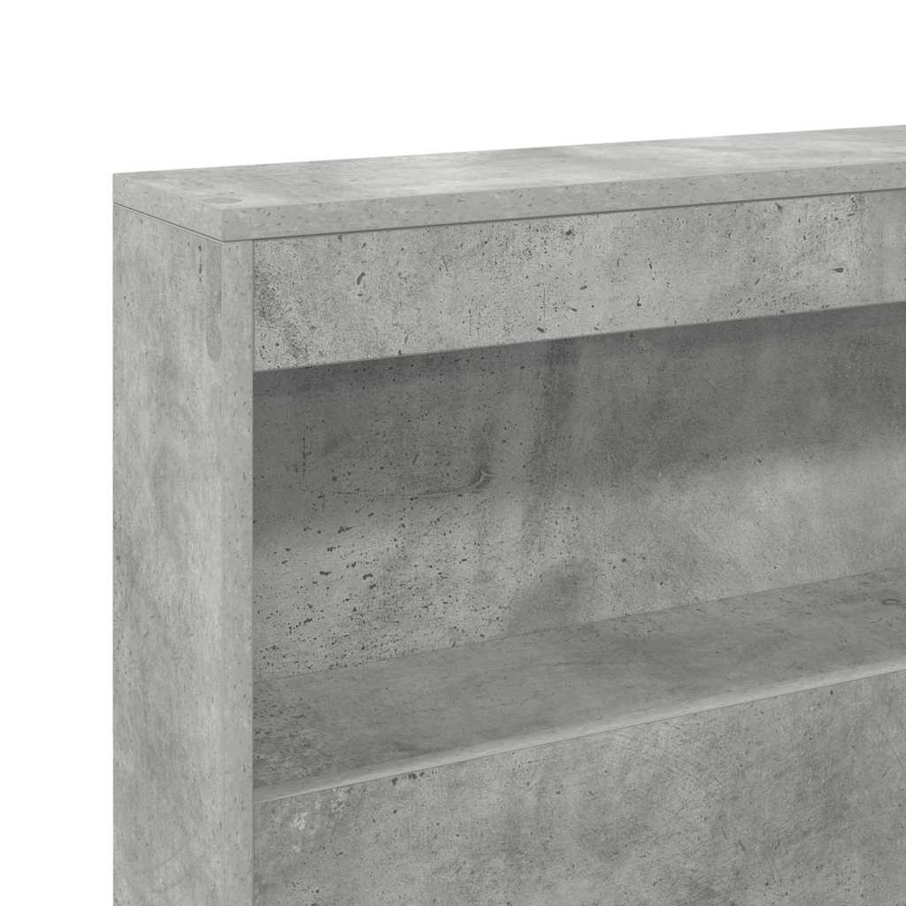 Stauraum-Kopfteil mit Regal Betongrau 120 cm Holzwerkstoff