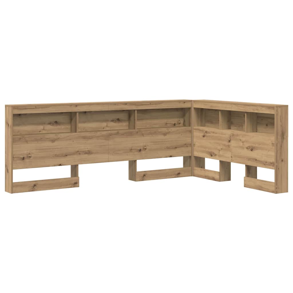 Stauraum-Kopfteil mit Regal Artisan-Eiche 120 cm Holzwerkstoff