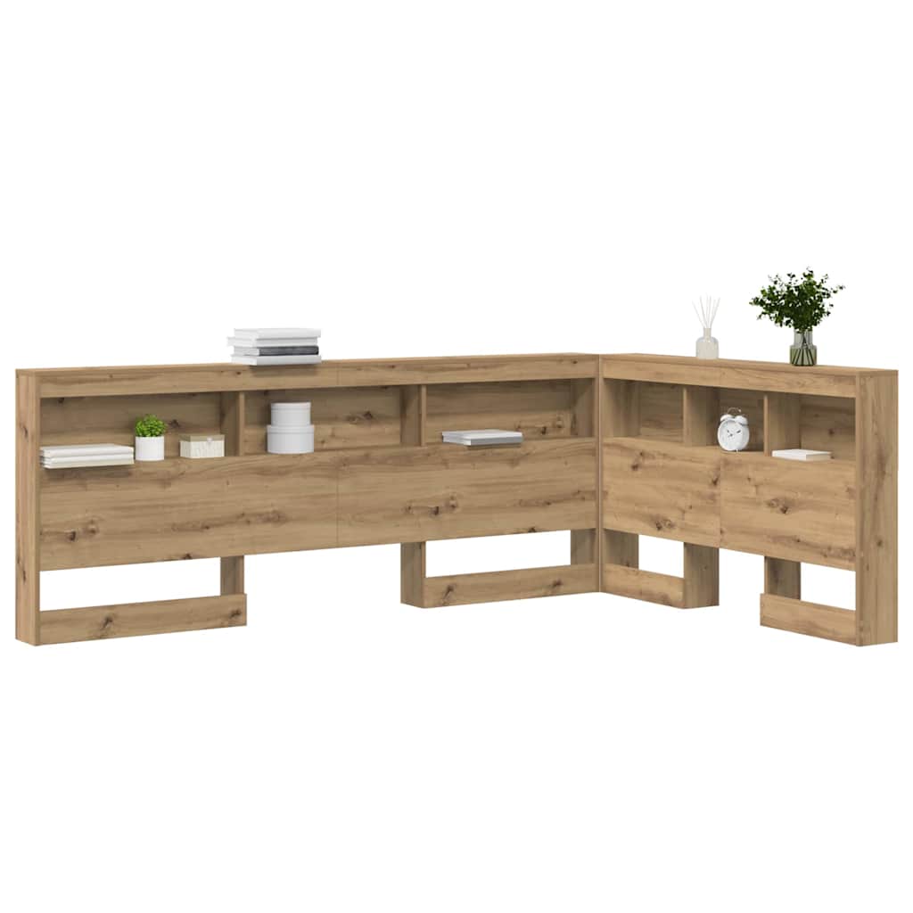 Stauraum-Kopfteil mit Regal Artisan-Eiche 120 cm Holzwerkstoff