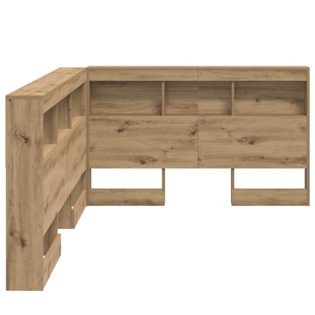 Stauraum-Kopfteil mit Regal Artisan-Eiche 120 cm Holzwerkstoff