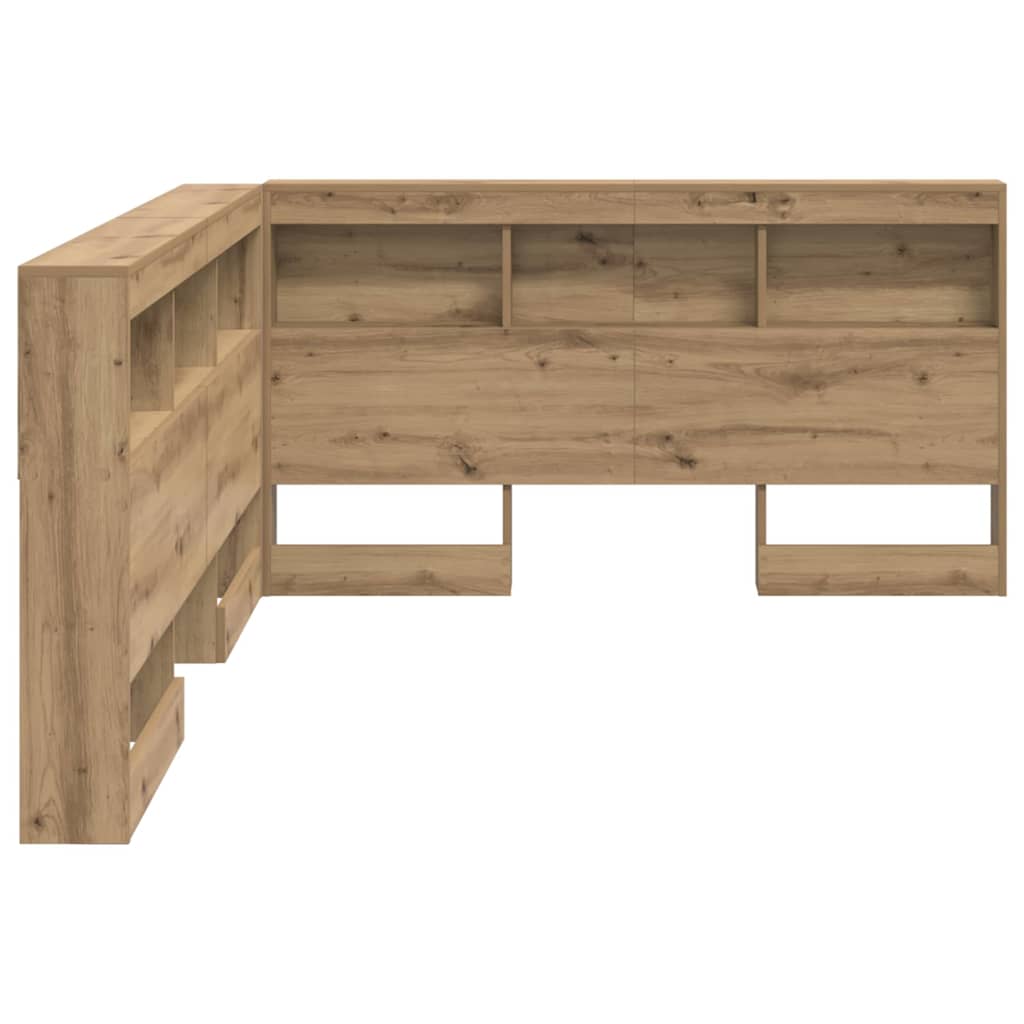 Stauraum-Kopfteil mit Regal Artisan-Eiche 140 cm Holzwerkstoff
