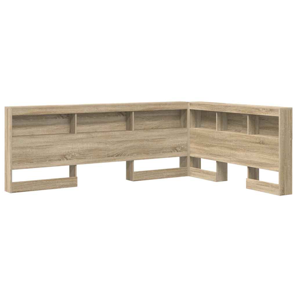 Stauraum-Kopfteil mit Regal Sonoma-Eiche 150 cm Holzwerkstoff