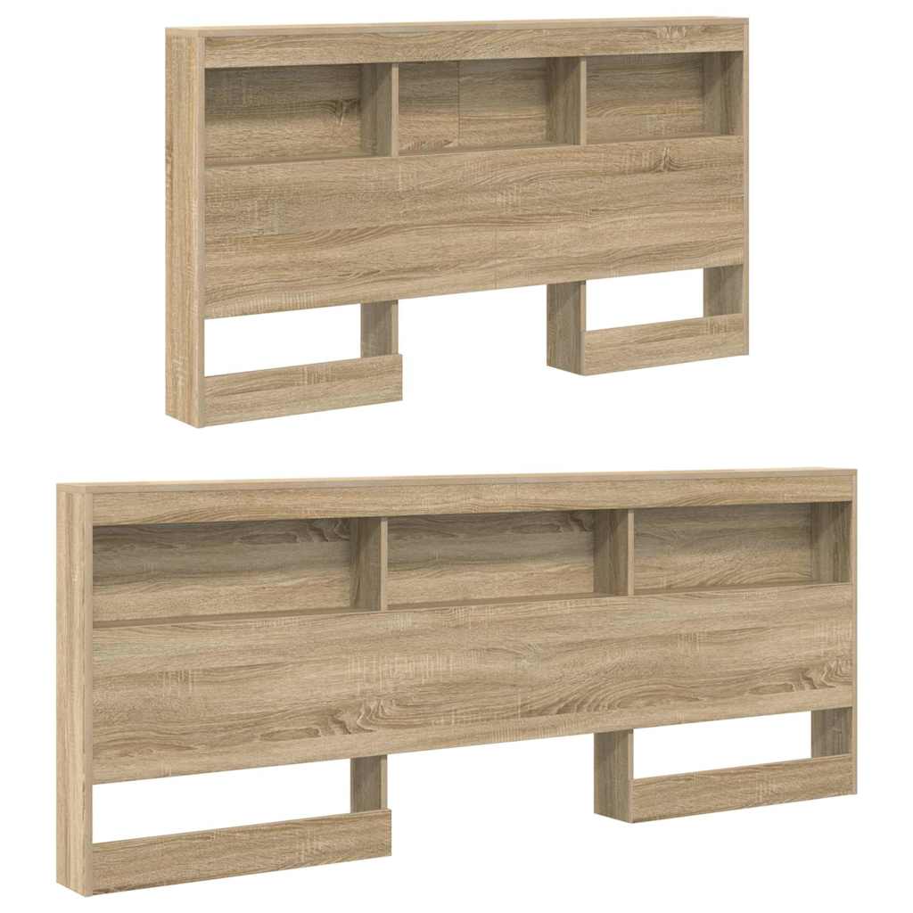 Stauraum-Kopfteil mit Regal Sonoma-Eiche 150 cm Holzwerkstoff