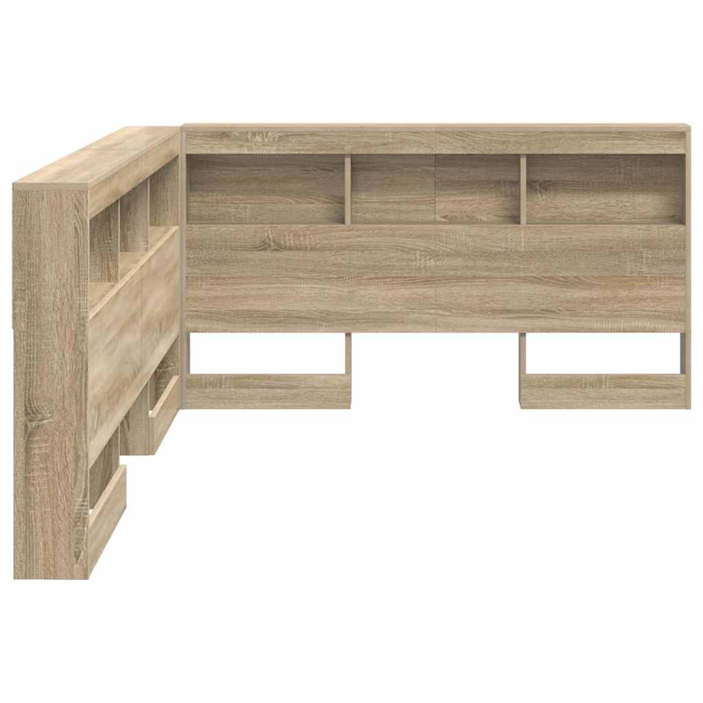 Stauraum-Kopfteil mit Regal Sonoma-Eiche 150 cm Holzwerkstoff