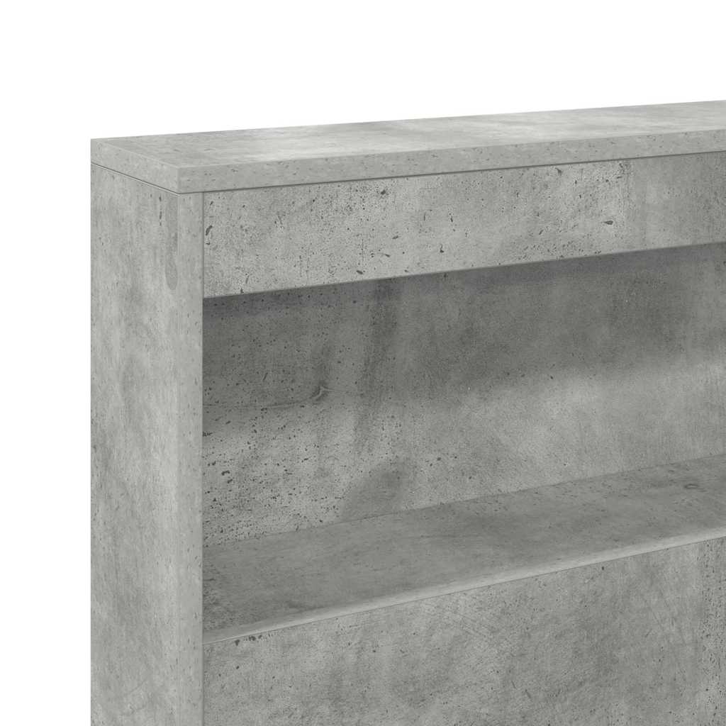 Stauraum-Kopfteil mit Regal Betongrau 150 cm Holzwerkstoff