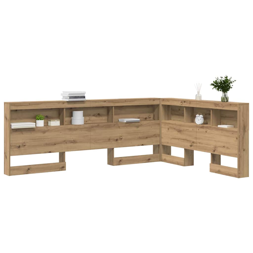 Stauraum-Kopfteil mit Regal Artisan-Eiche 150 cm Holzwerkstoff