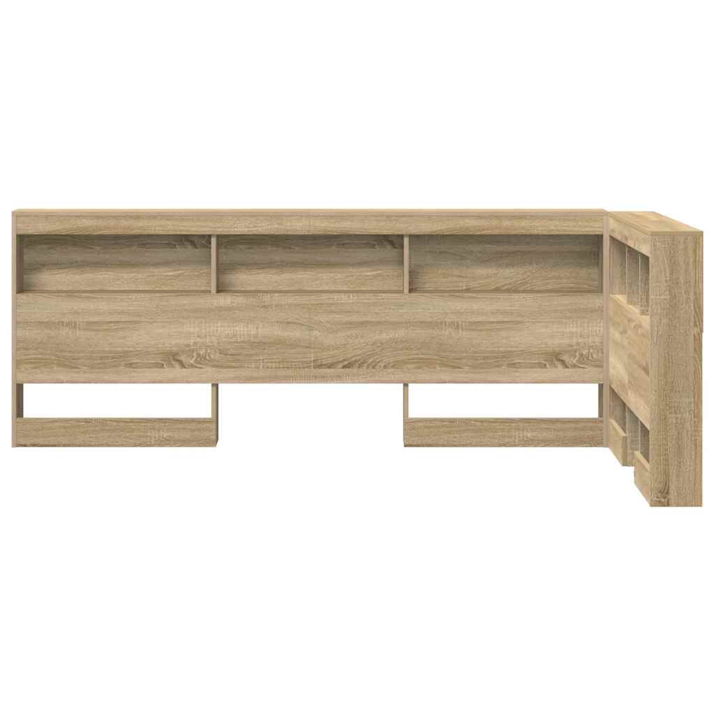 Stauraum-Kopfteil mit Regal Sonoma-Eiche 90 cm Holzwerkstoff