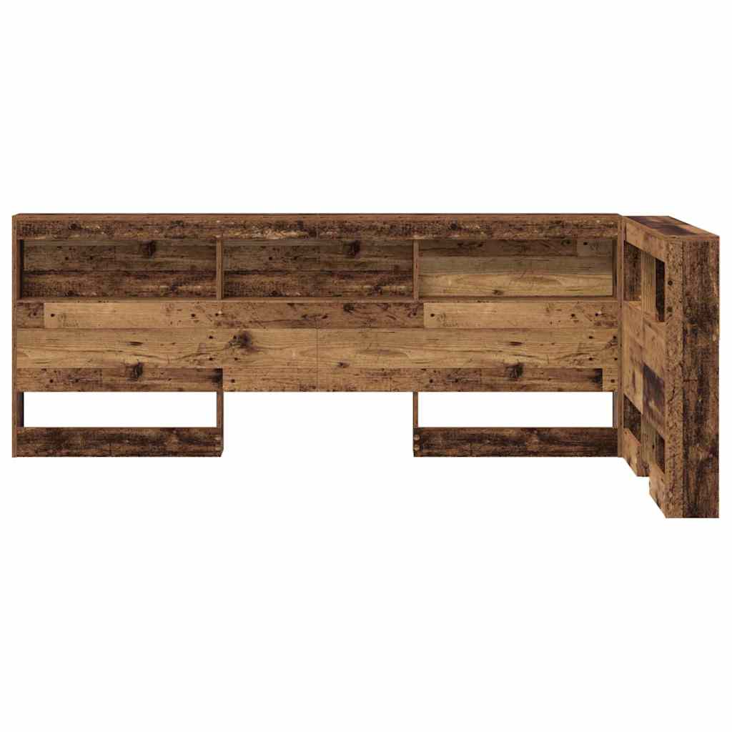 Stauraum-Kopfteil mit Regal Altholz 90 cm Holzwerkstoff