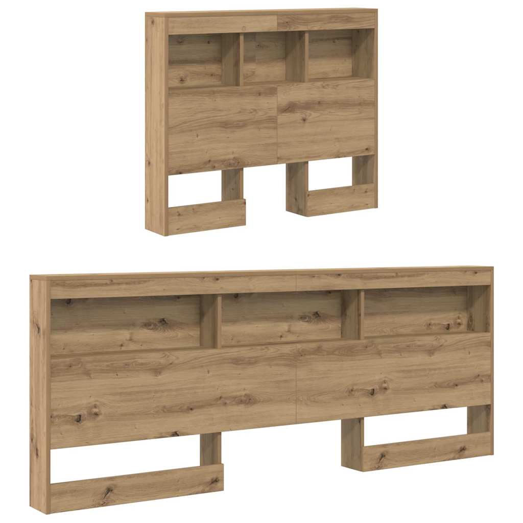 Stauraum-Kopfteil mit Regal Artisan-Eiche 90 cm Holzwerkstoff