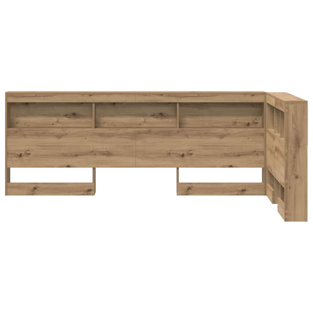 Stauraum-Kopfteil mit Regal Artisan-Eiche 90 cm Holzwerkstoff