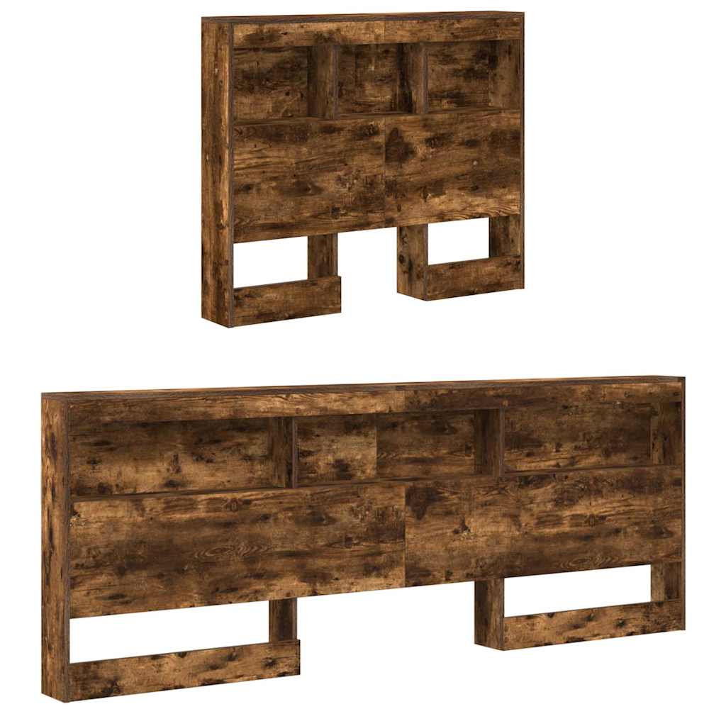 Stauraum-Kopfteil mit Regal Räuchereiche 75 cm Holzwerkstoff