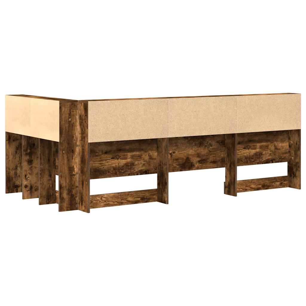 Stauraum-Kopfteil mit Regal Räuchereiche 75 cm Holzwerkstoff