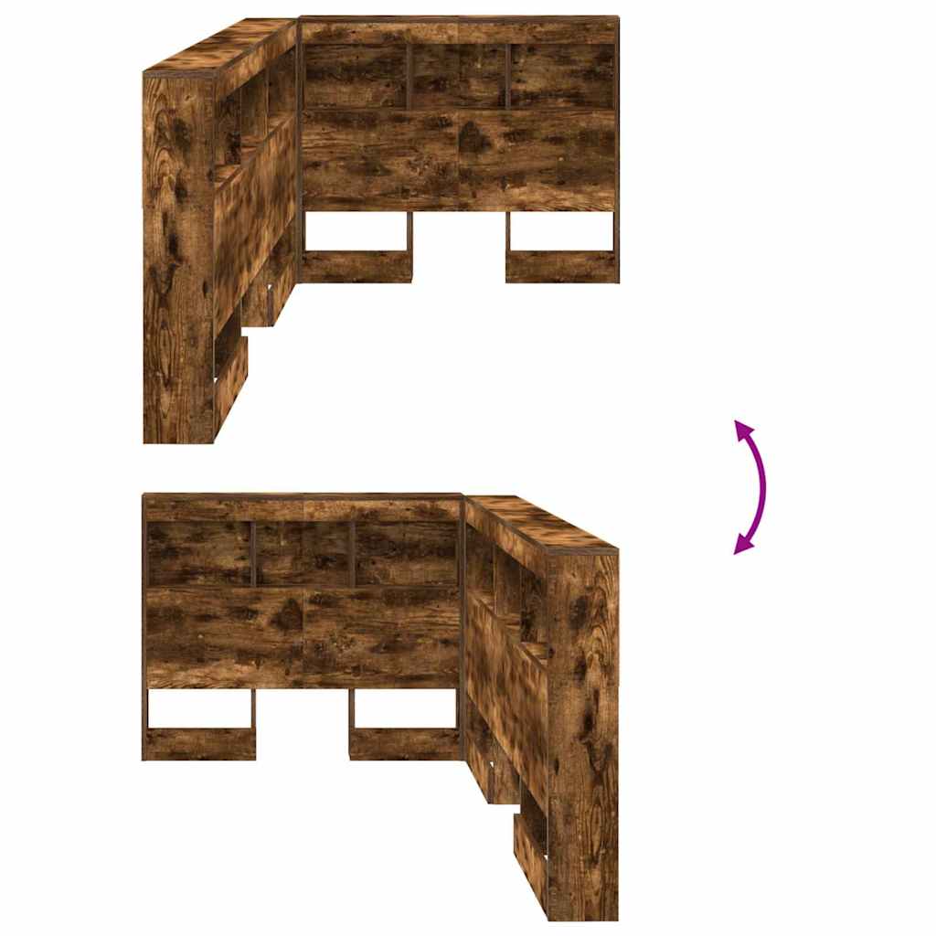 Stauraum-Kopfteil mit Regal Räuchereiche 75 cm Holzwerkstoff