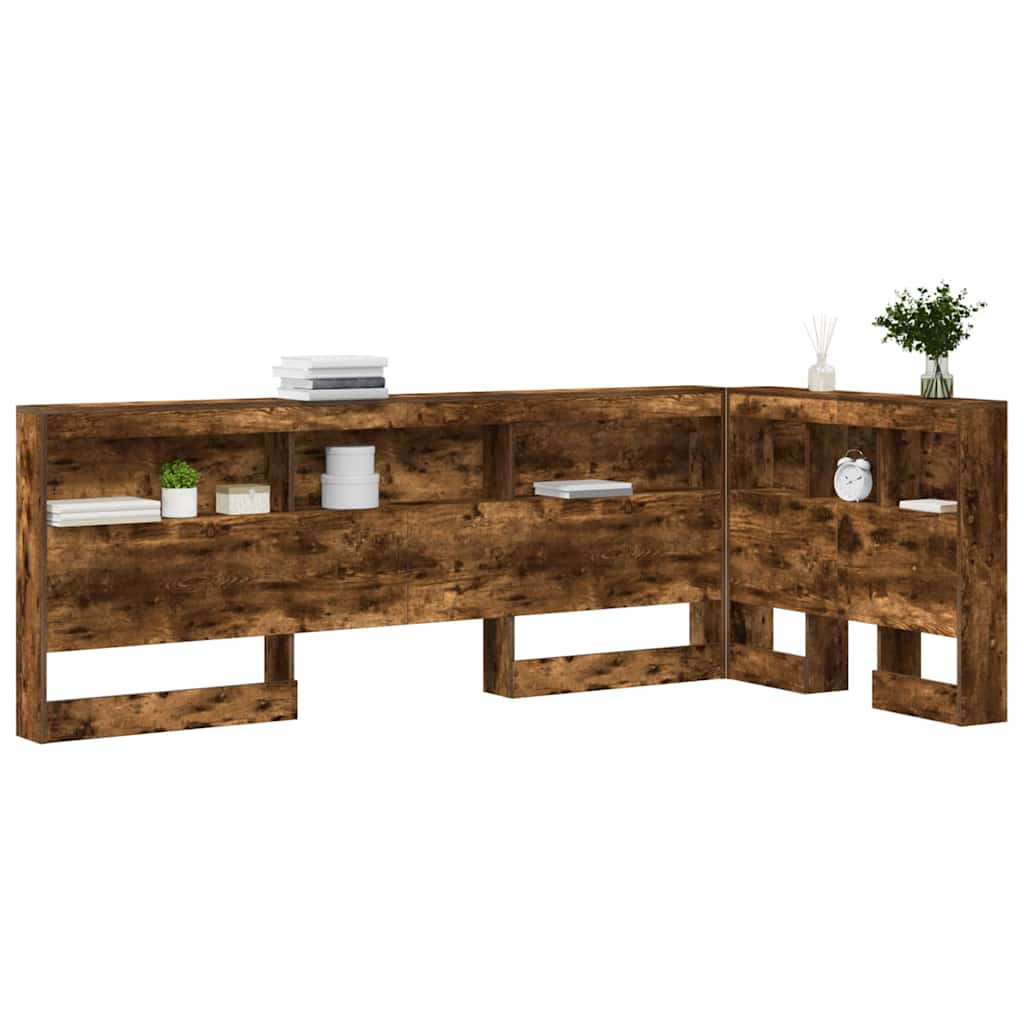Stauraum-Kopfteil mit Regal Räuchereiche 75 cm Holzwerkstoff