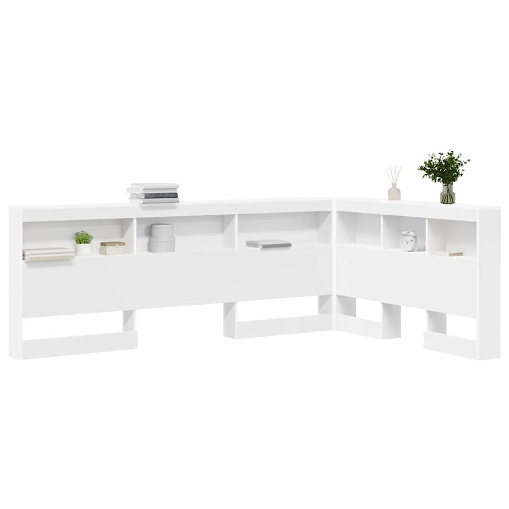 Stauraum-Kopfteil mit Regal Weiß 120 cm Holzwerkstoff
