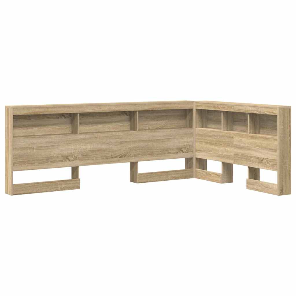 Stauraum-Kopfteil mit Regal Sonoma-Eiche 120 cm Holzwerkstoff