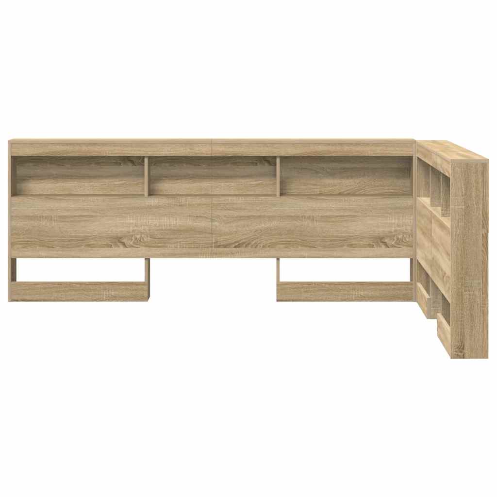 Stauraum-Kopfteil mit Regal Sonoma-Eiche 120 cm Holzwerkstoff