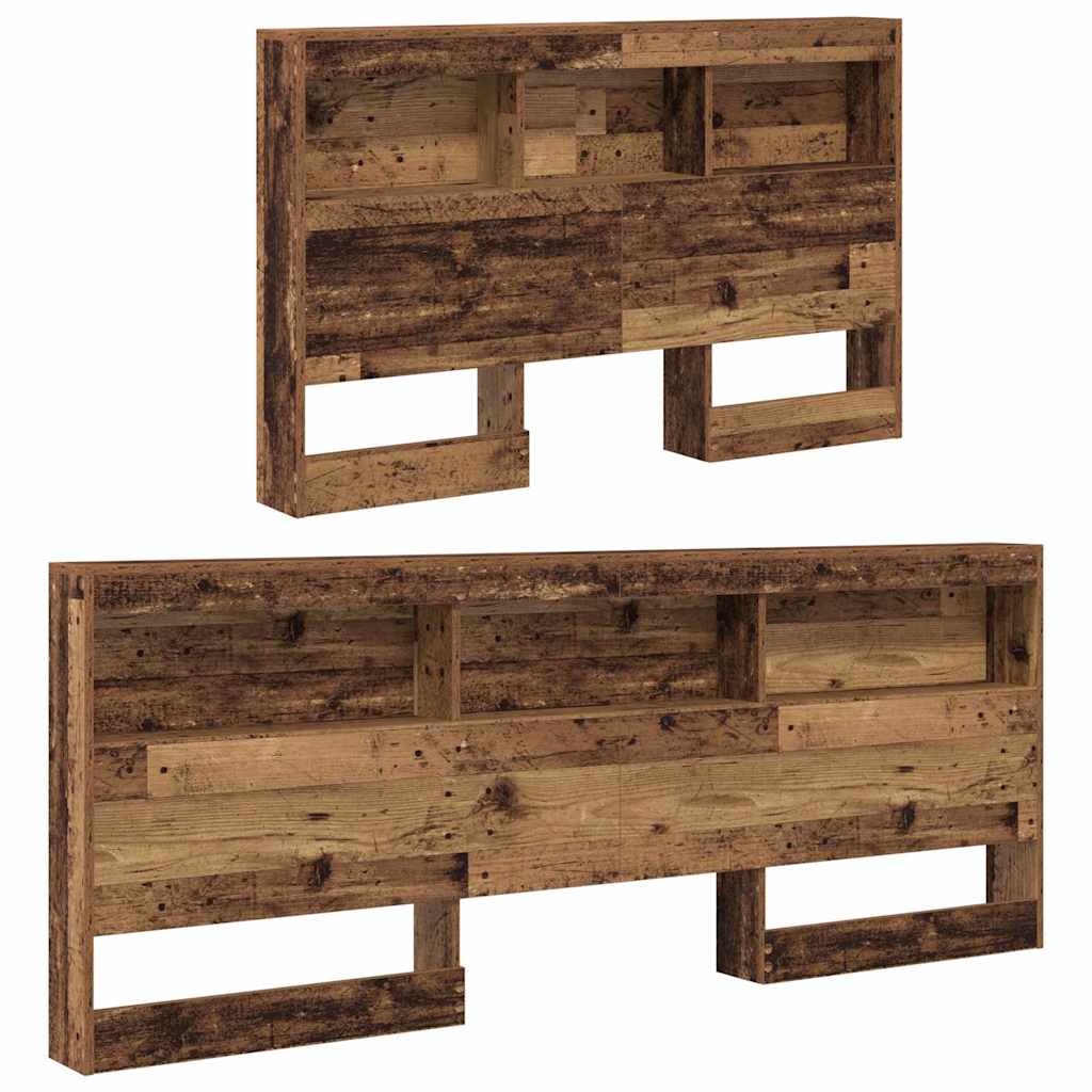 Stauraum-Kopfteil mit Regal Altholz 120 cm Holzwerkstoff