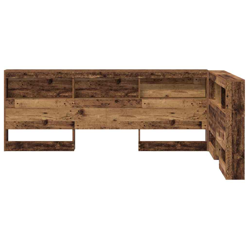 Stauraum-Kopfteil mit Regal Altholz 120 cm Holzwerkstoff