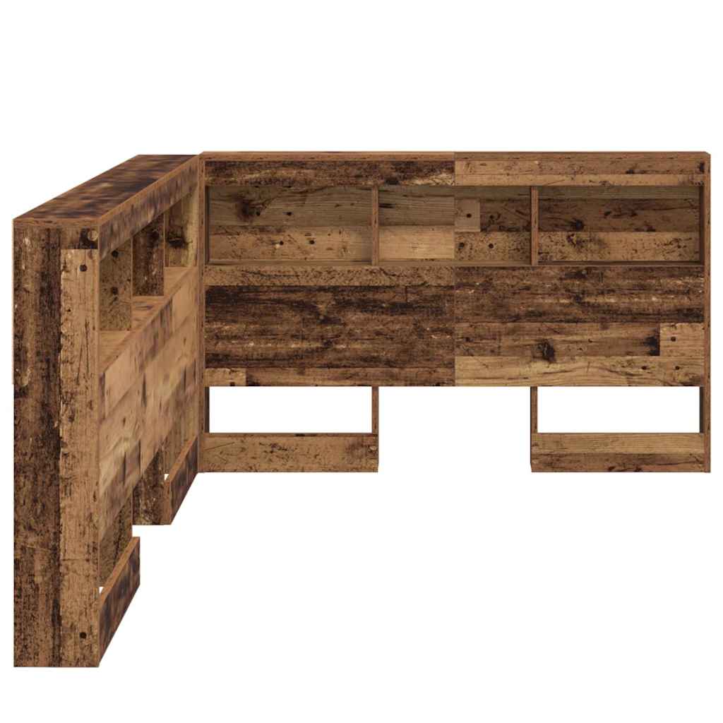 Stauraum-Kopfteil mit Regal Altholz 120 cm Holzwerkstoff