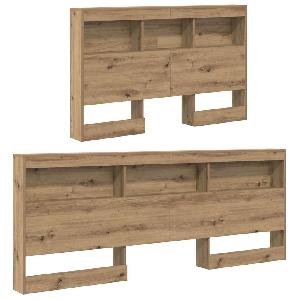 Stauraum-Kopfteil mit Regal Artisan-Eiche 120 cm Holzwerkstoff