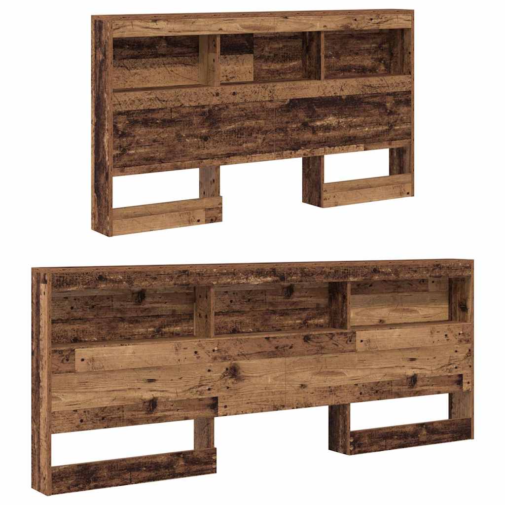 Stauraum-Kopfteil mit Regal Altholz 140 cm Holzwerkstoff