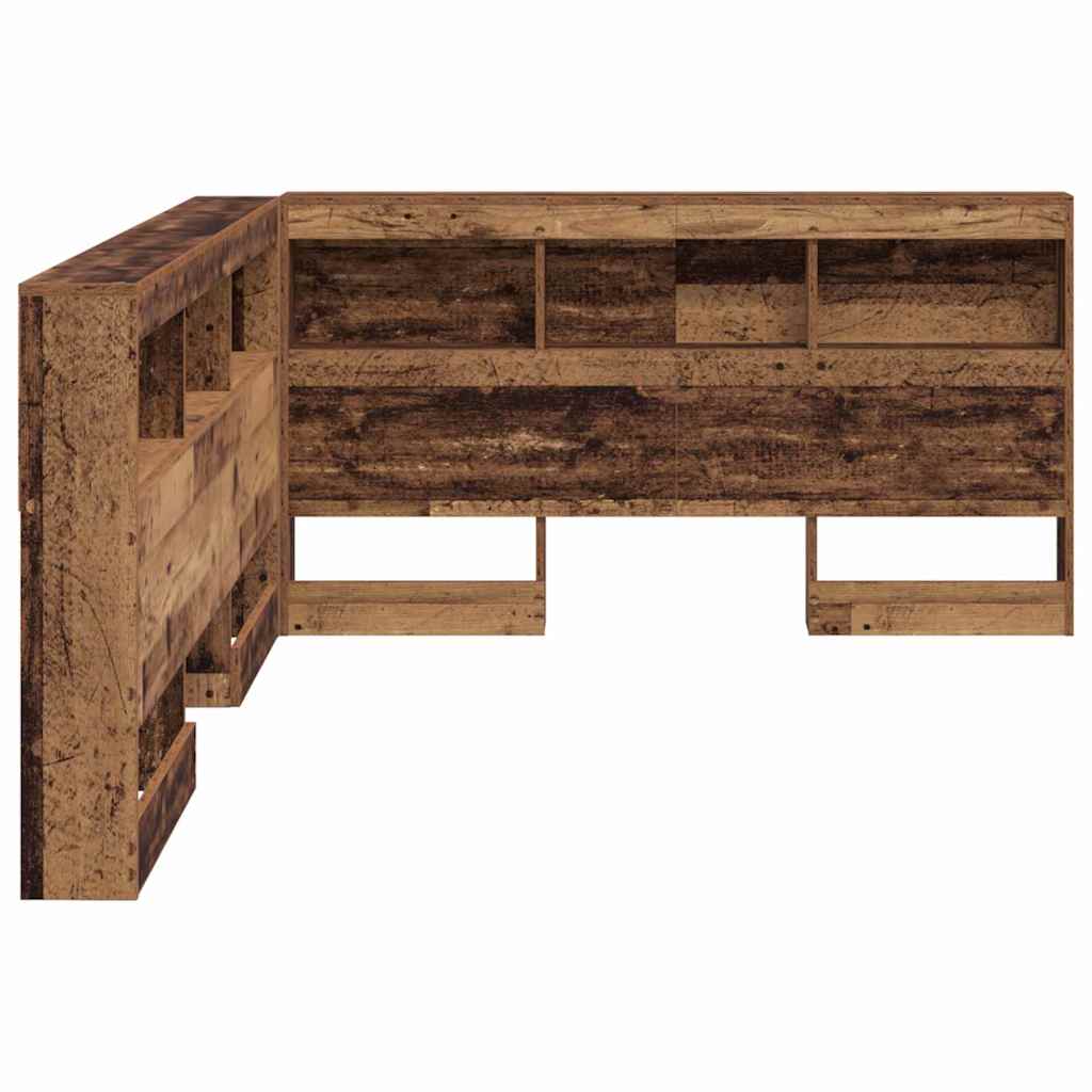 Stauraum-Kopfteil mit Regal Altholz 140 cm Holzwerkstoff