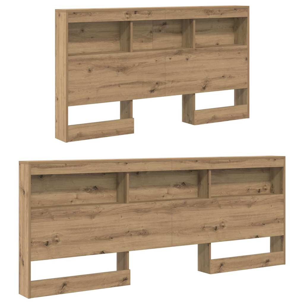 Stauraum-Kopfteil mit Regal Artisan-Eiche 140 cm Holzwerkstoff