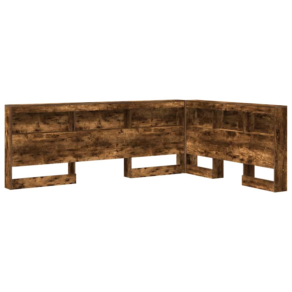 Stauraum-Kopfteil mit Regal Räuchereiche 135 cm Holzwerkstoff