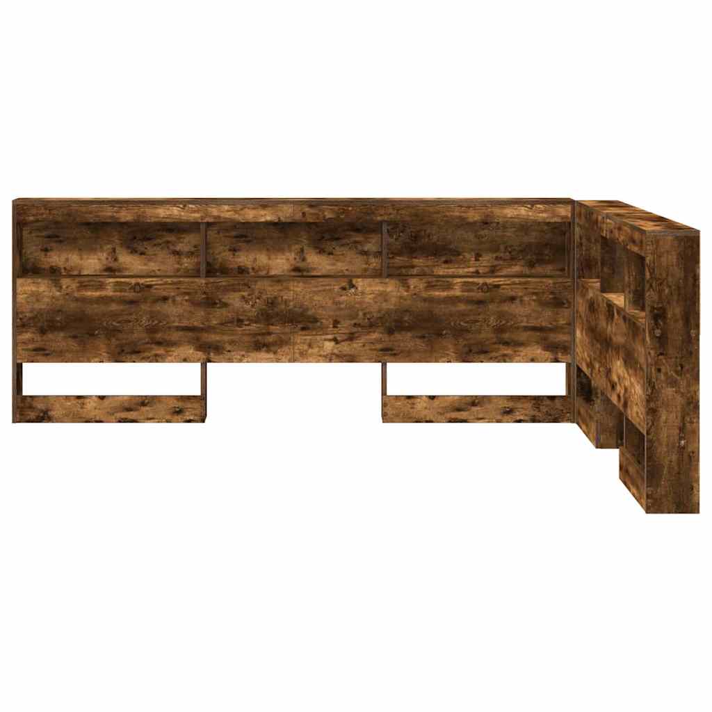 Stauraum-Kopfteil mit Regal Räuchereiche 135 cm Holzwerkstoff