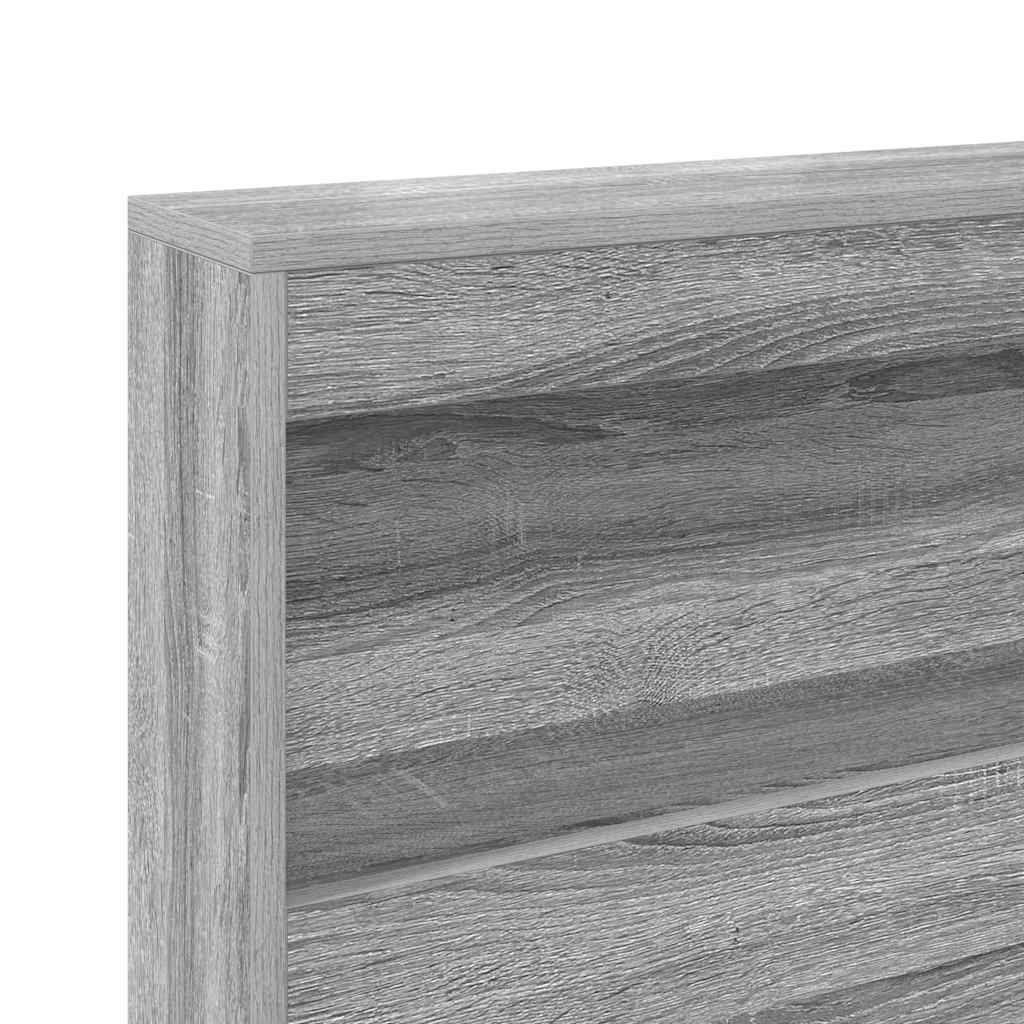 Stauraum-Kopfteil mit Regal Grau Sonoma 135 cm Holzwerkstoff